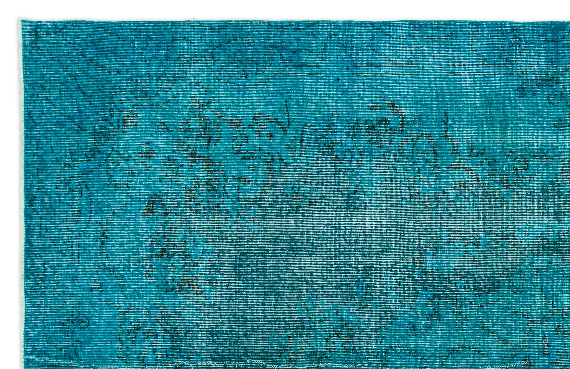 Turquoise  Over Dyed Vintage Rug 6'0'' x 9'5'' ft 183 x 286 cm