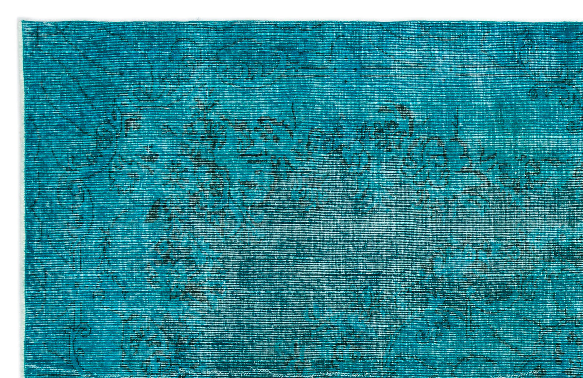 Turquoise  Over Dyed Vintage Rug 6&#39;0&#39;&#39; x 9&#39;5&#39;&#39; ft 183 x 286 cm