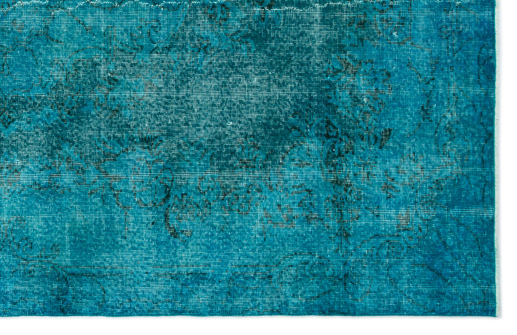 Turquoise  Over Dyed Vintage Rug 6'0'' x 9'5'' ft 183 x 286 cm