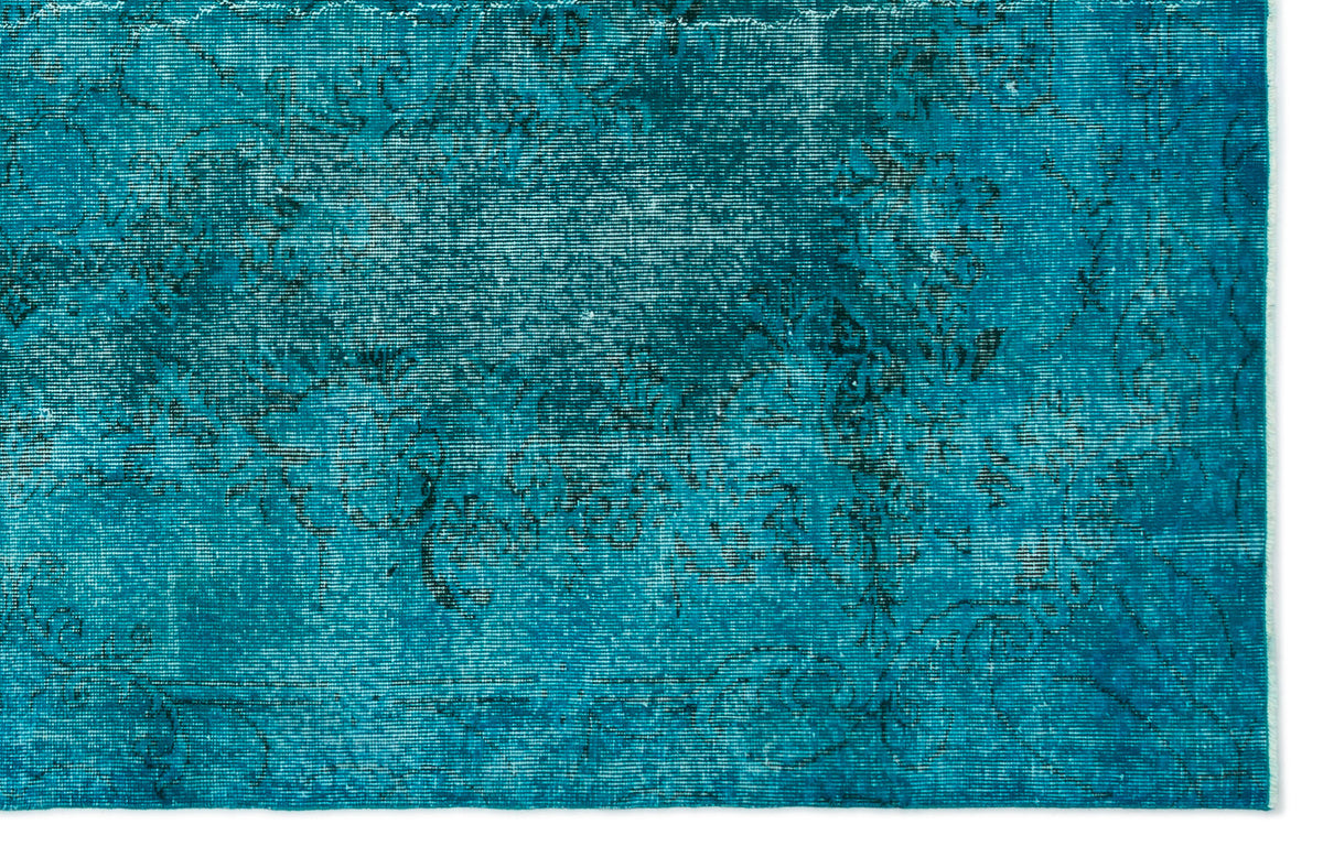 Turquoise  Over Dyed Vintage Rug 6&#39;0&#39;&#39; x 9&#39;5&#39;&#39; ft 183 x 286 cm