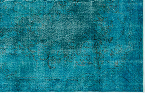 Turquoise  Over Dyed Vintage Rug 6'0'' x 9'5'' ft 183 x 286 cm