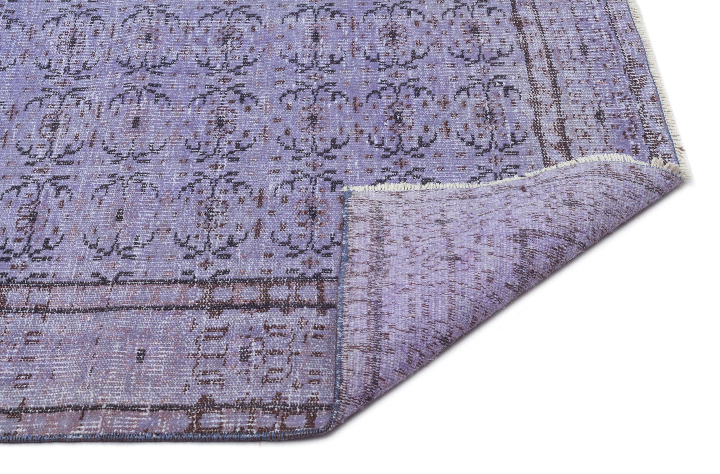 Purple Over Dyed Vintage Rug 5'8'' x 9'7'' ft 173 x 292 cm