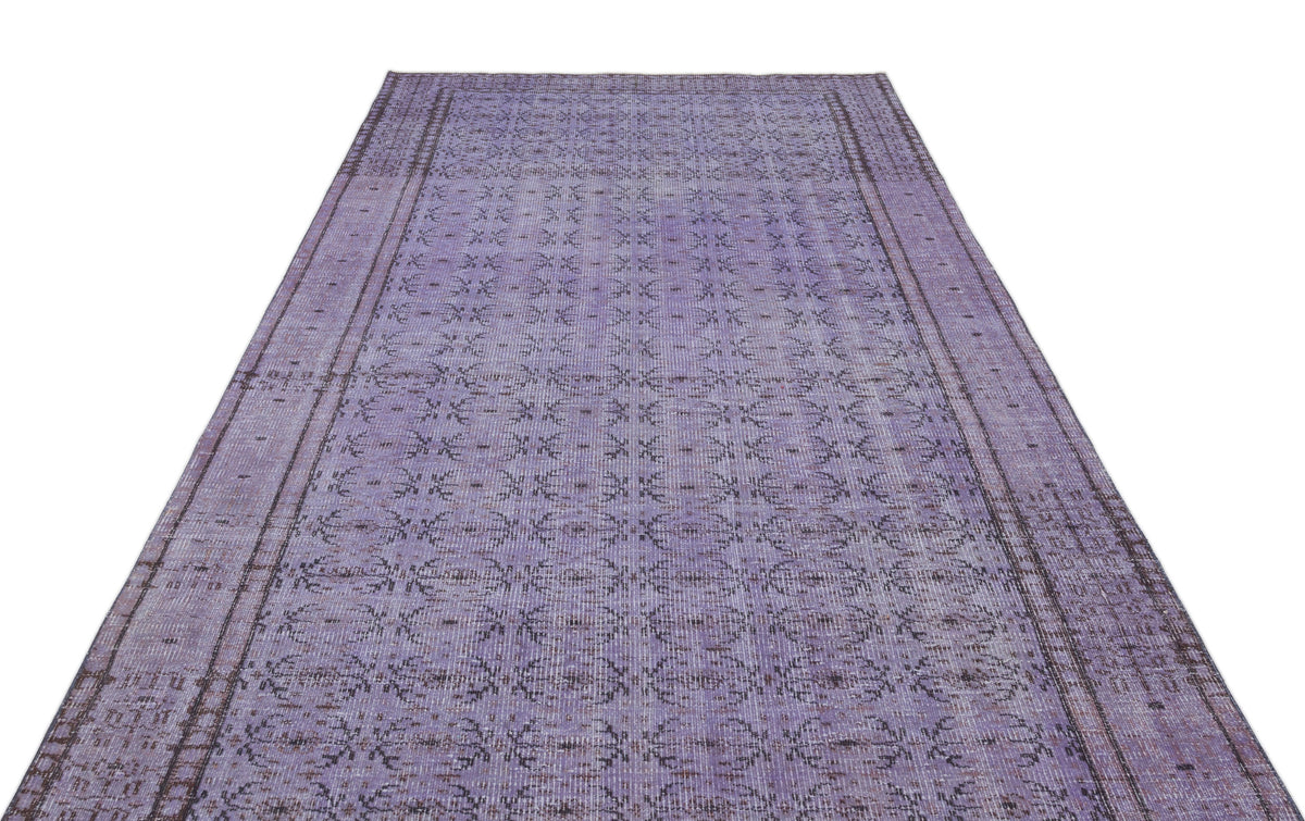 Purple Over Dyed Vintage Rug 5&#39;8&#39;&#39; x 9&#39;7&#39;&#39; ft 173 x 292 cm