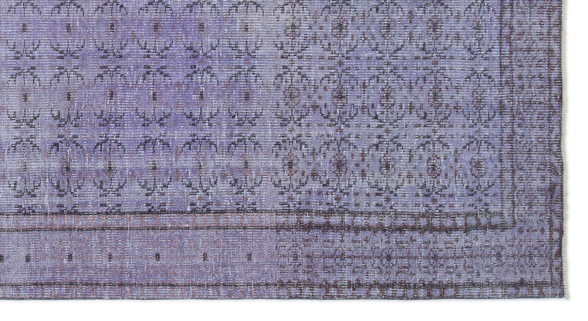 Purple Over Dyed Vintage Rug 5&#39;8&#39;&#39; x 9&#39;7&#39;&#39; ft 173 x 292 cm