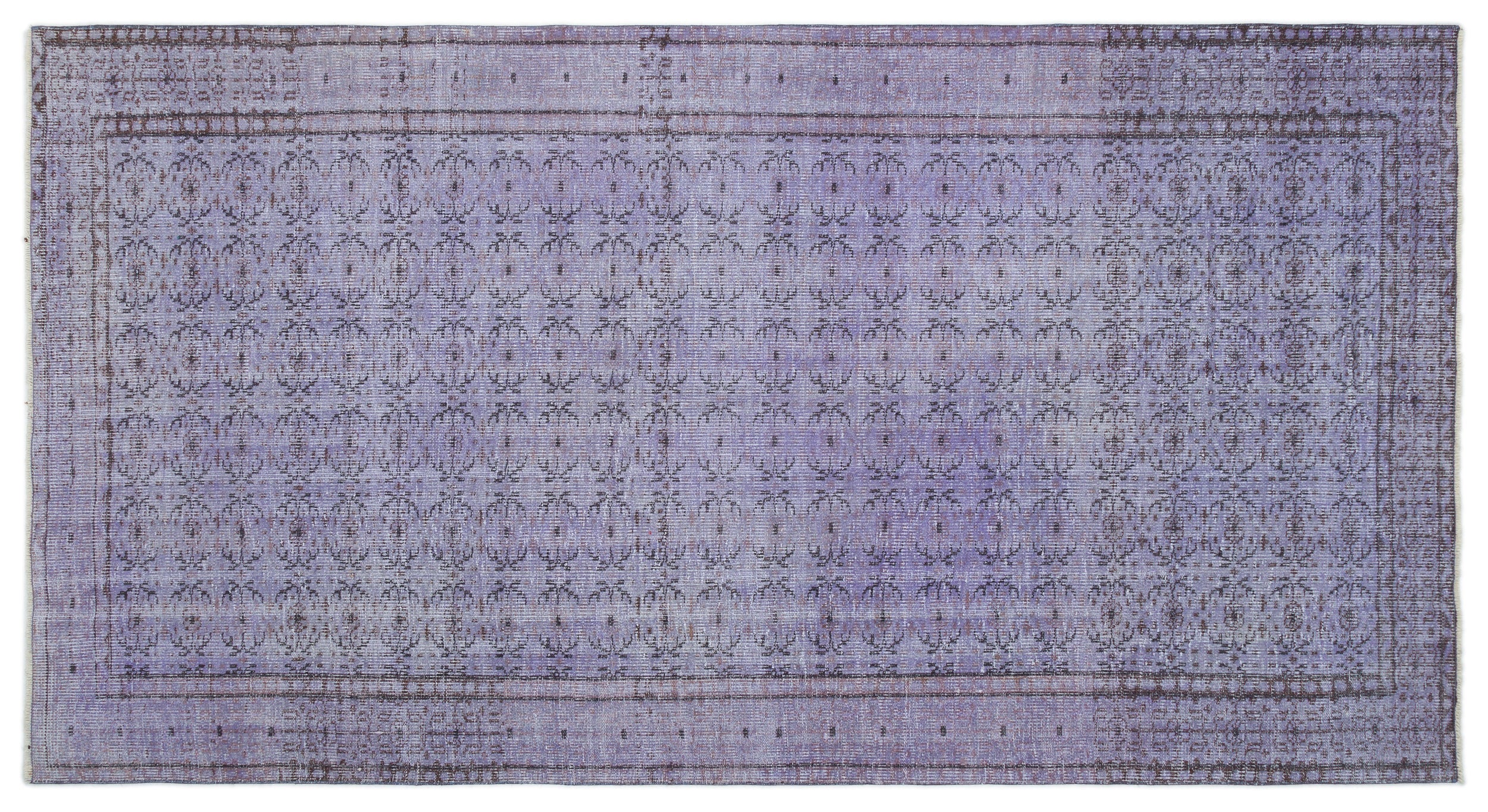 Purple Over Dyed Vintage Rug 5'8'' x 9'7'' ft 173 x 292 cm