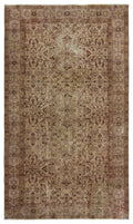 Brown Over Dyed Vintage Rug 5'1'' x 8'8'' ft 156 x 264 cm