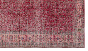 Red Over Dyed Vintage Rug 5'7'' x 9'11'' ft 170 x 303 cm
