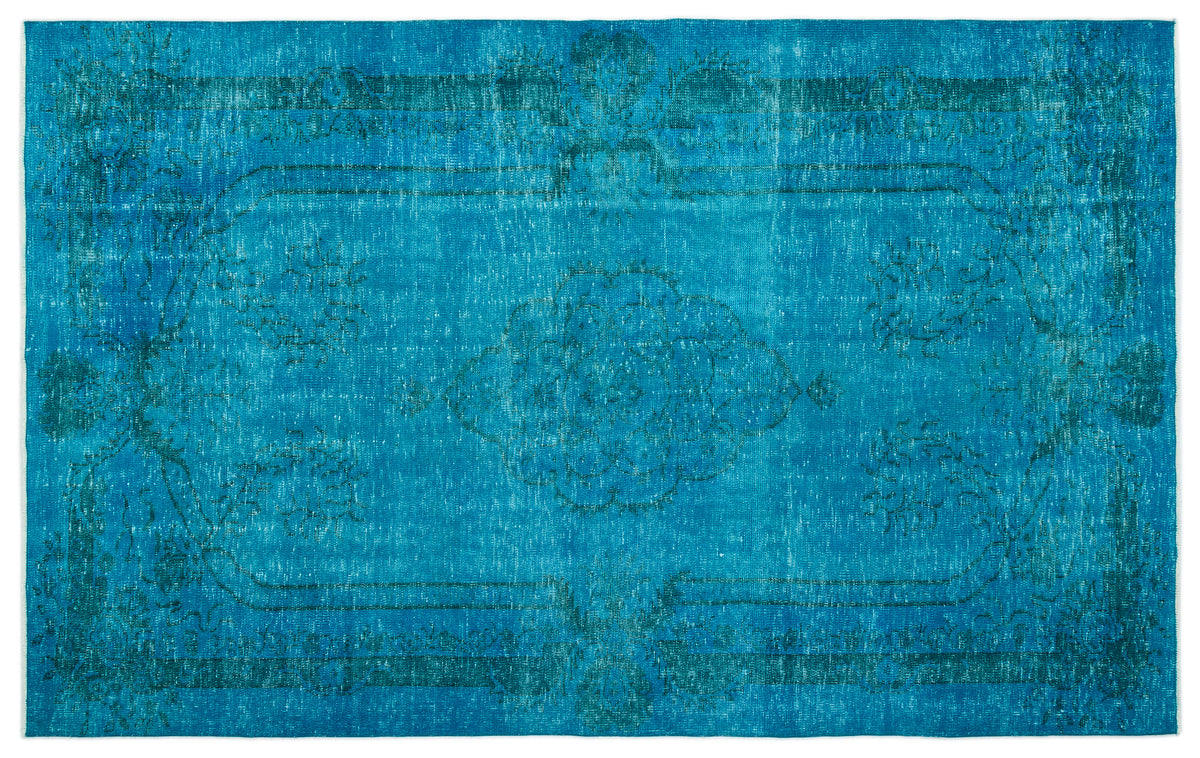 Turquoise  Over Dyed Vintage Rug 6&#39;0&#39;&#39; x 9&#39;11&#39;&#39; ft 184 x 302 cm