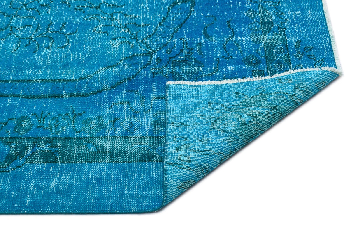 Turquoise  Over Dyed Vintage Rug 6&#39;0&#39;&#39; x 9&#39;11&#39;&#39; ft 184 x 302 cm