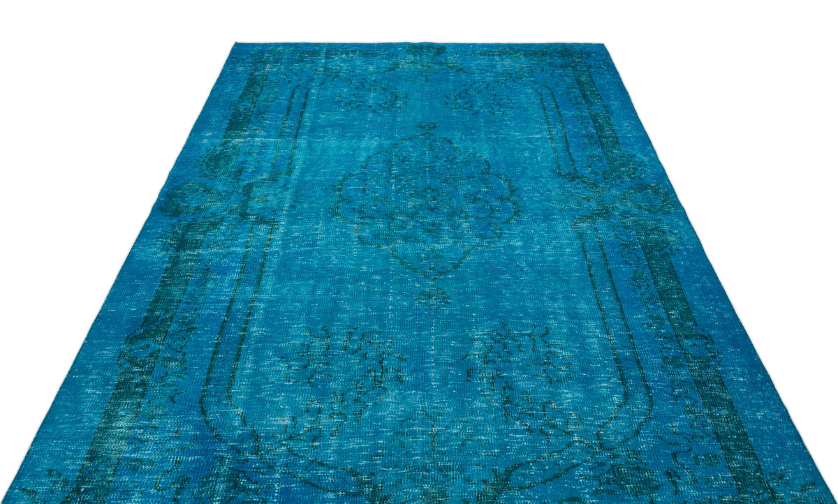 Turquoise  Over Dyed Vintage Rug 6&#39;0&#39;&#39; x 9&#39;11&#39;&#39; ft 184 x 302 cm