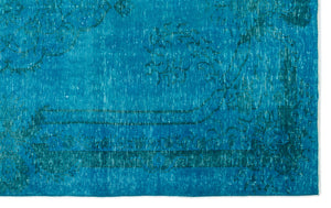 Turquoise  Over Dyed Vintage Rug 6'0'' x 9'11'' ft 184 x 302 cm
