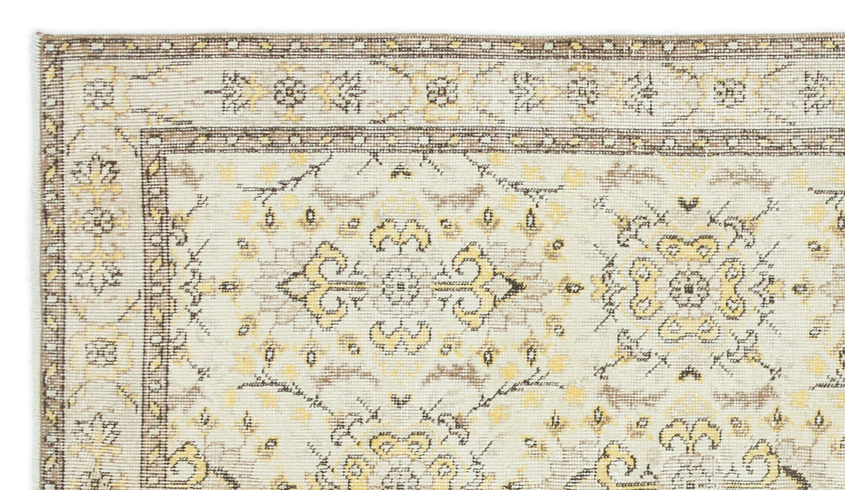 Beige Over Dyed Vintage Rug 3&#39;10&#39;&#39; x 6&#39;12&#39;&#39; ft 118 x 213 cm