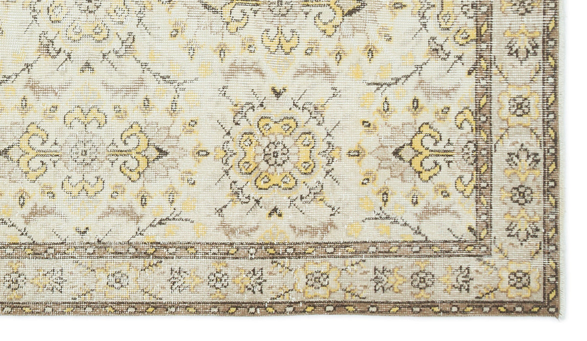 Beige Over Dyed Vintage Rug 3&#39;10&#39;&#39; x 6&#39;12&#39;&#39; ft 118 x 213 cm