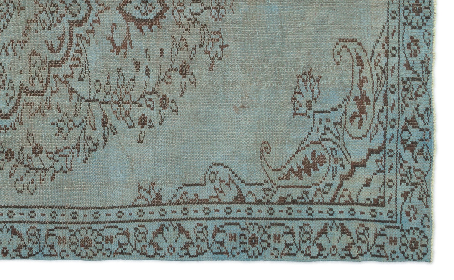 Blue Over Dyed Vintage Rug 5'2'' x 8'8'' ft 158 x 264 cm