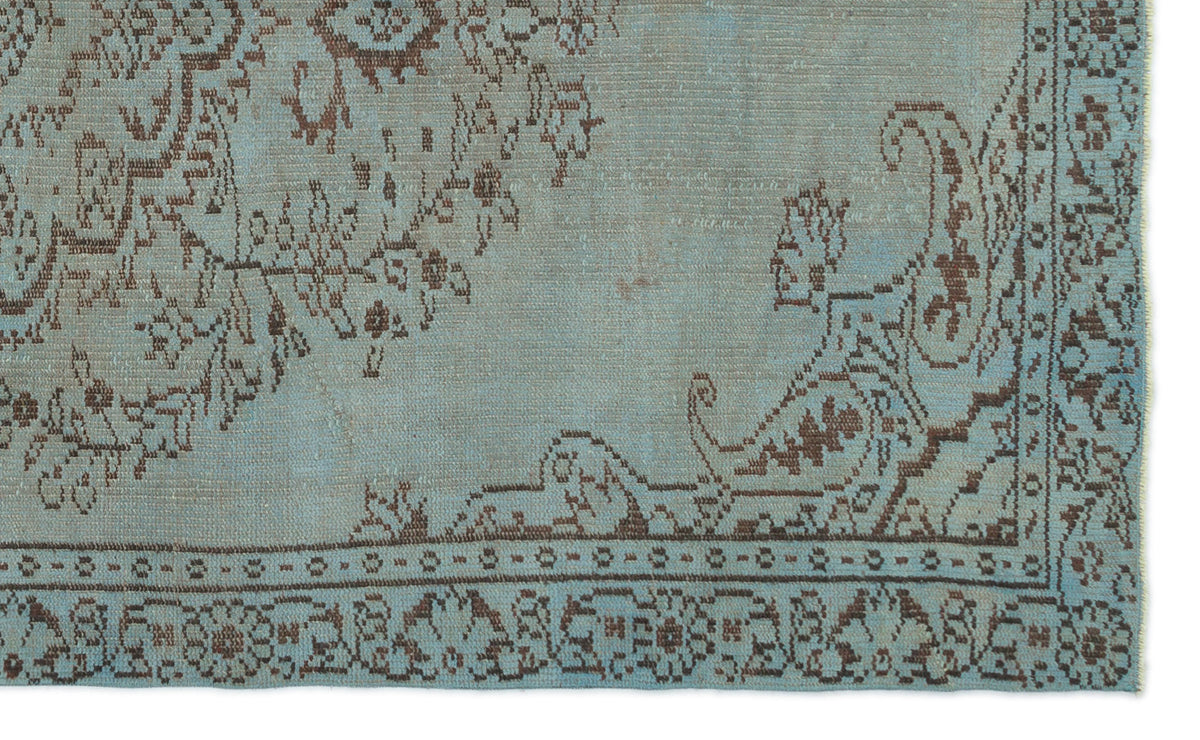 Blue Over Dyed Vintage Rug 5&#39;2&#39;&#39; x 8&#39;8&#39;&#39; ft 158 x 264 cm