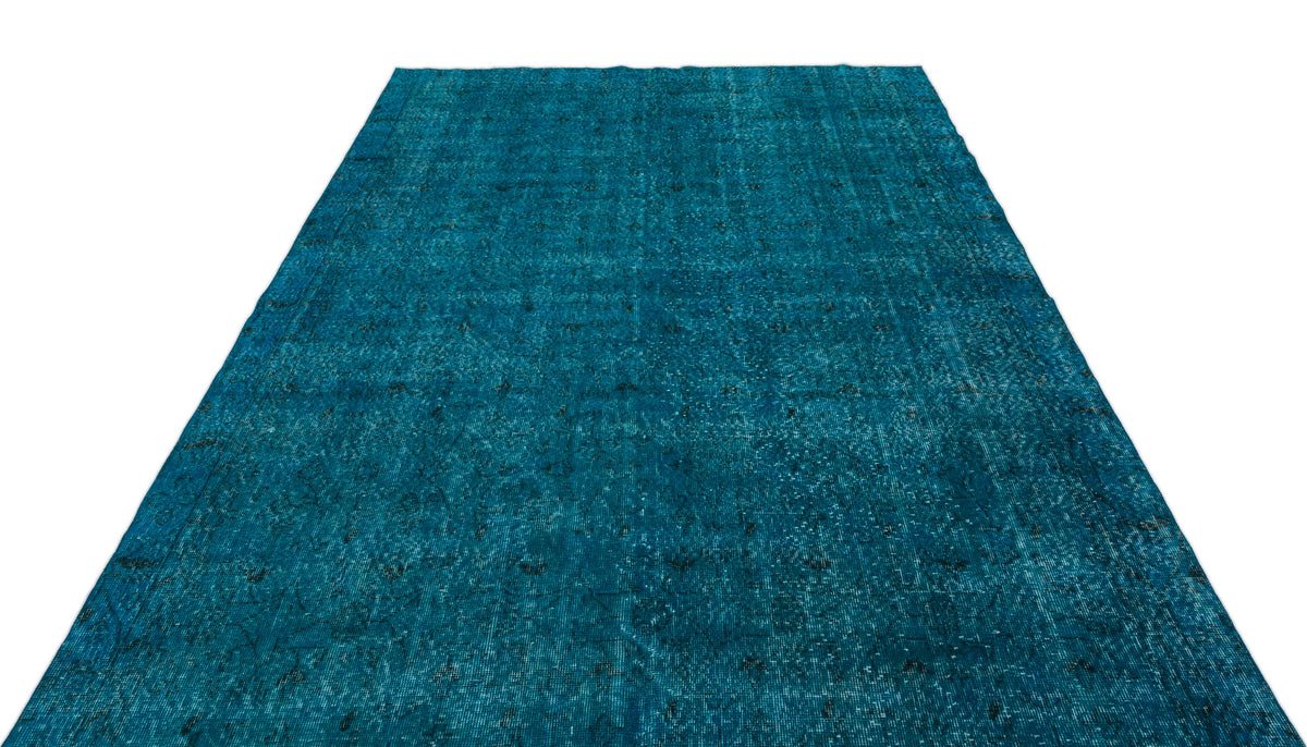 Turquoise  Over Dyed Vintage Rug 6&#39;3&#39;&#39; x 9&#39;9&#39;&#39; ft 190 x 296 cm