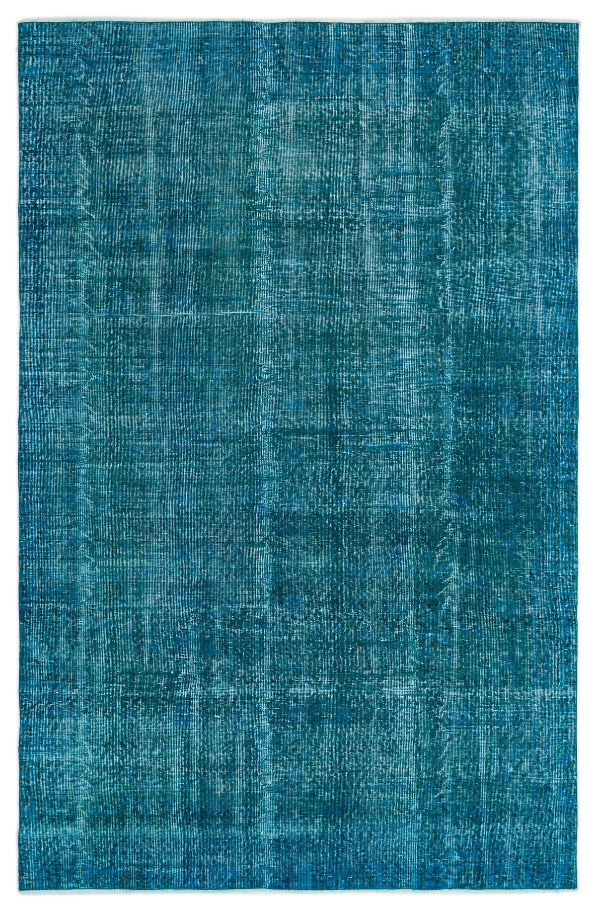 Turquoise  Over Dyed Vintage Rug 5&#39;11&#39;&#39; x 9&#39;1&#39;&#39; ft 180 x 277 cm