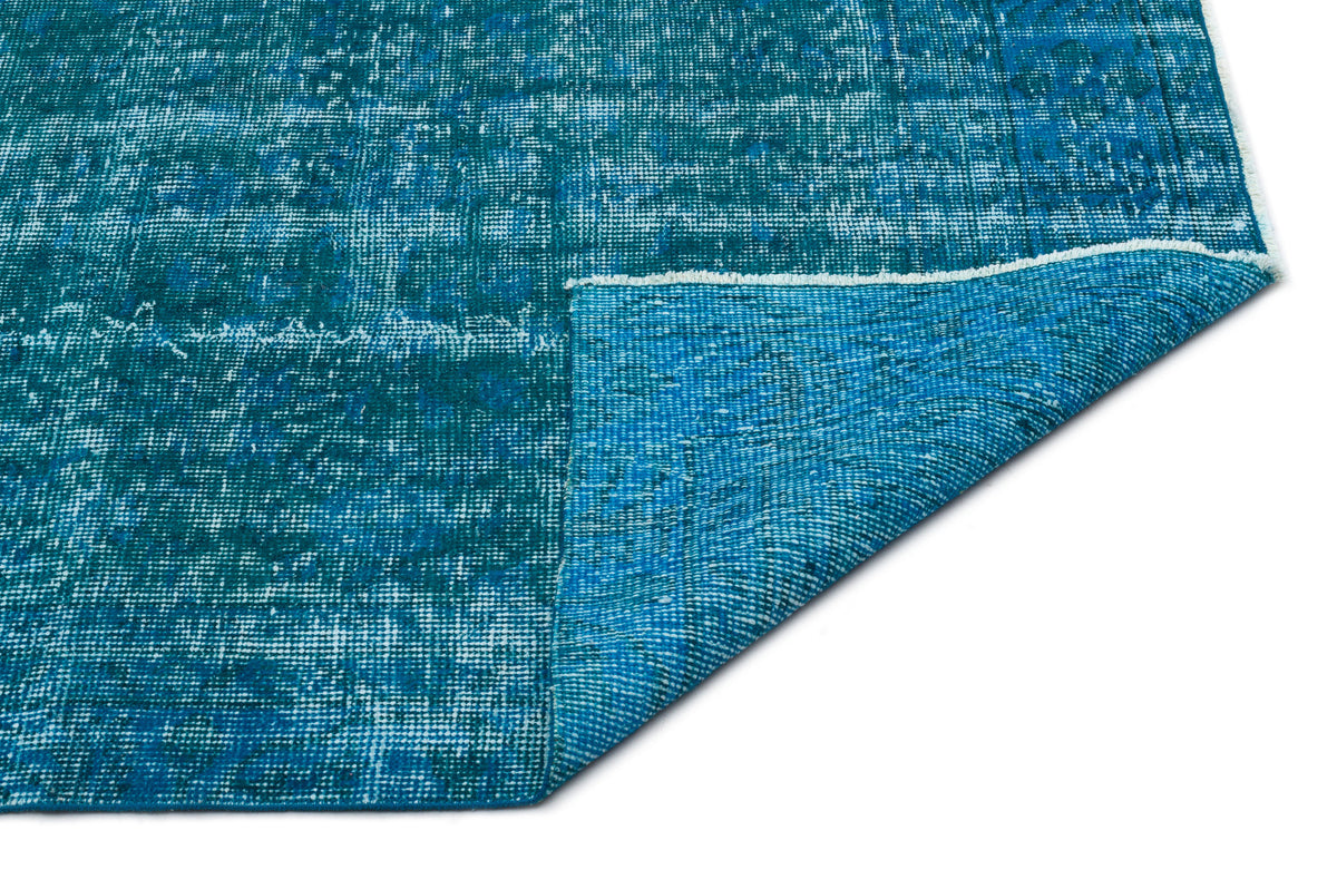 Turquoise  Over Dyed Vintage Rug 5&#39;11&#39;&#39; x 9&#39;1&#39;&#39; ft 180 x 277 cm