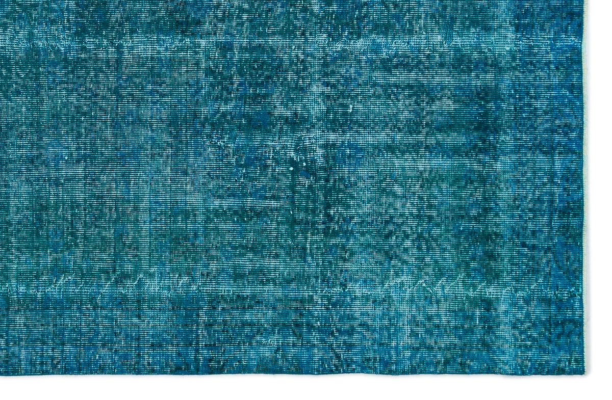 Turquoise  Over Dyed Vintage Rug 5&#39;11&#39;&#39; x 9&#39;1&#39;&#39; ft 180 x 277 cm