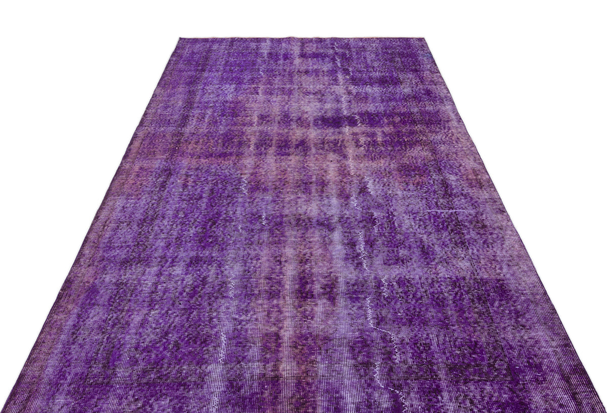 Purple Over Dyed Vintage Rug 5&#39;5&#39;&#39; x 8&#39;11&#39;&#39; ft 164 x 273 cm
