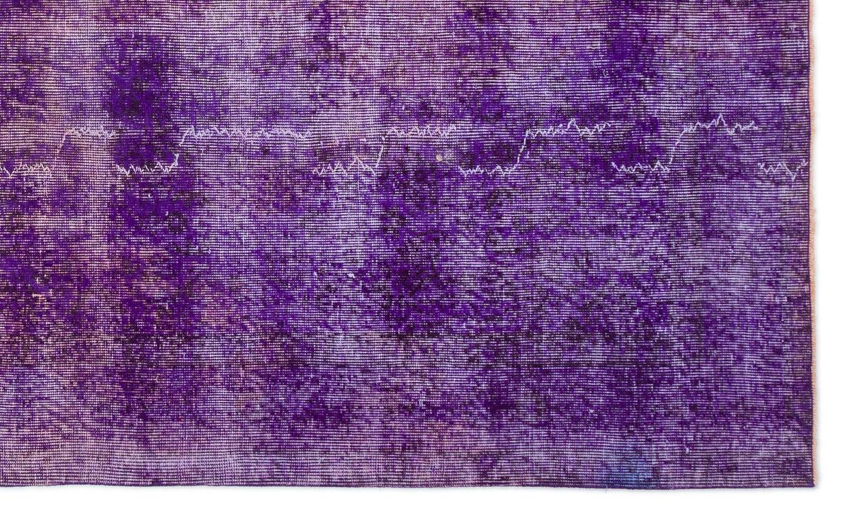 Purple Over Dyed Vintage Rug 5&#39;5&#39;&#39; x 8&#39;11&#39;&#39; ft 164 x 273 cm