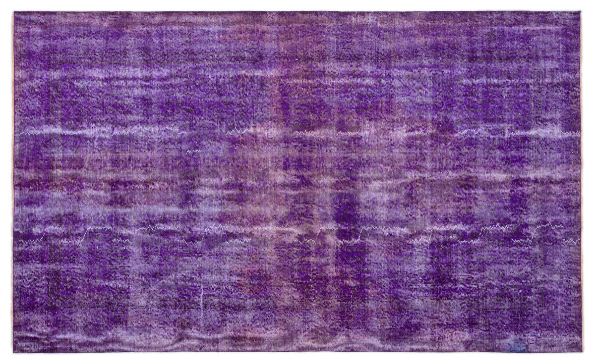Purple Over Dyed Vintage Rug 5&#39;5&#39;&#39; x 8&#39;11&#39;&#39; ft 164 x 273 cm
