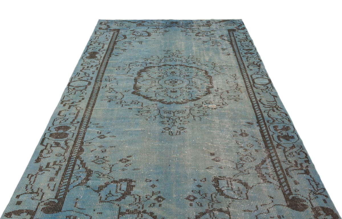 Blue Over Dyed Vintage Rug 5&#39;9&#39;&#39; x 9&#39;3&#39;&#39; ft 174 x 283 cm
