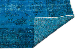 Turquoise  Over Dyed Vintage Rug 6'2'' x 9'5'' ft 189 x 288 cm