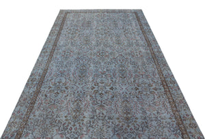 Blue Over Dyed Vintage Rug 5'5'' x 9'8'' ft 164 x 295 cm