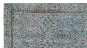 Blue Over Dyed Vintage Rug 5'5'' x 9'8'' ft 164 x 295 cm