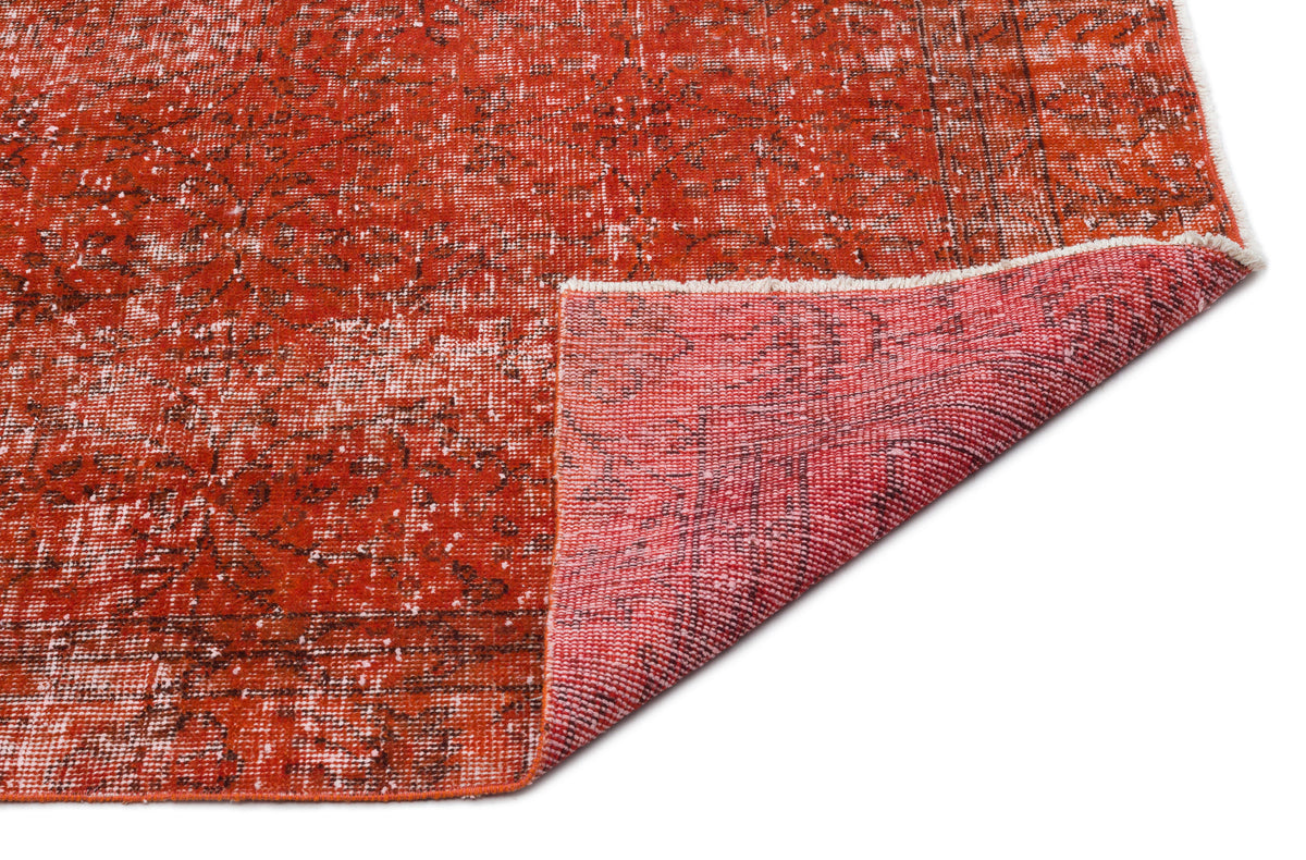 Orange Over Dyed Vintage Rug 6&#39;1&#39;&#39; x 9&#39;11&#39;&#39; ft 186 x 301 cm