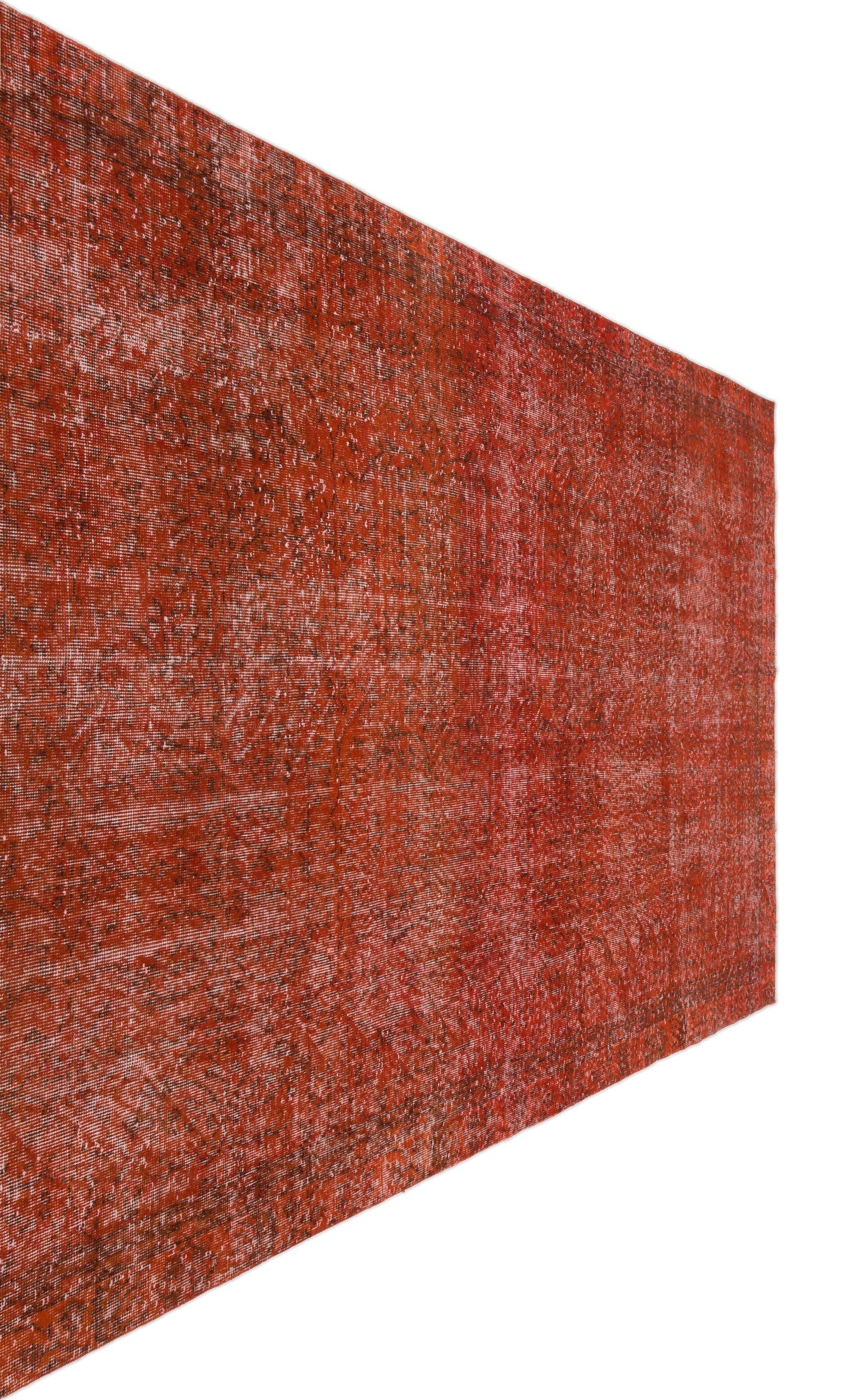 Orange Over Dyed Vintage Rug 6'1'' x 9'11'' ft 186 x 301 cm
