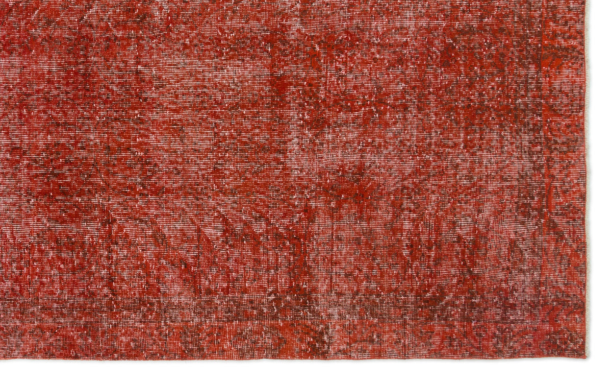 Orange Over Dyed Vintage Rug 6&#39;1&#39;&#39; x 9&#39;11&#39;&#39; ft 186 x 301 cm