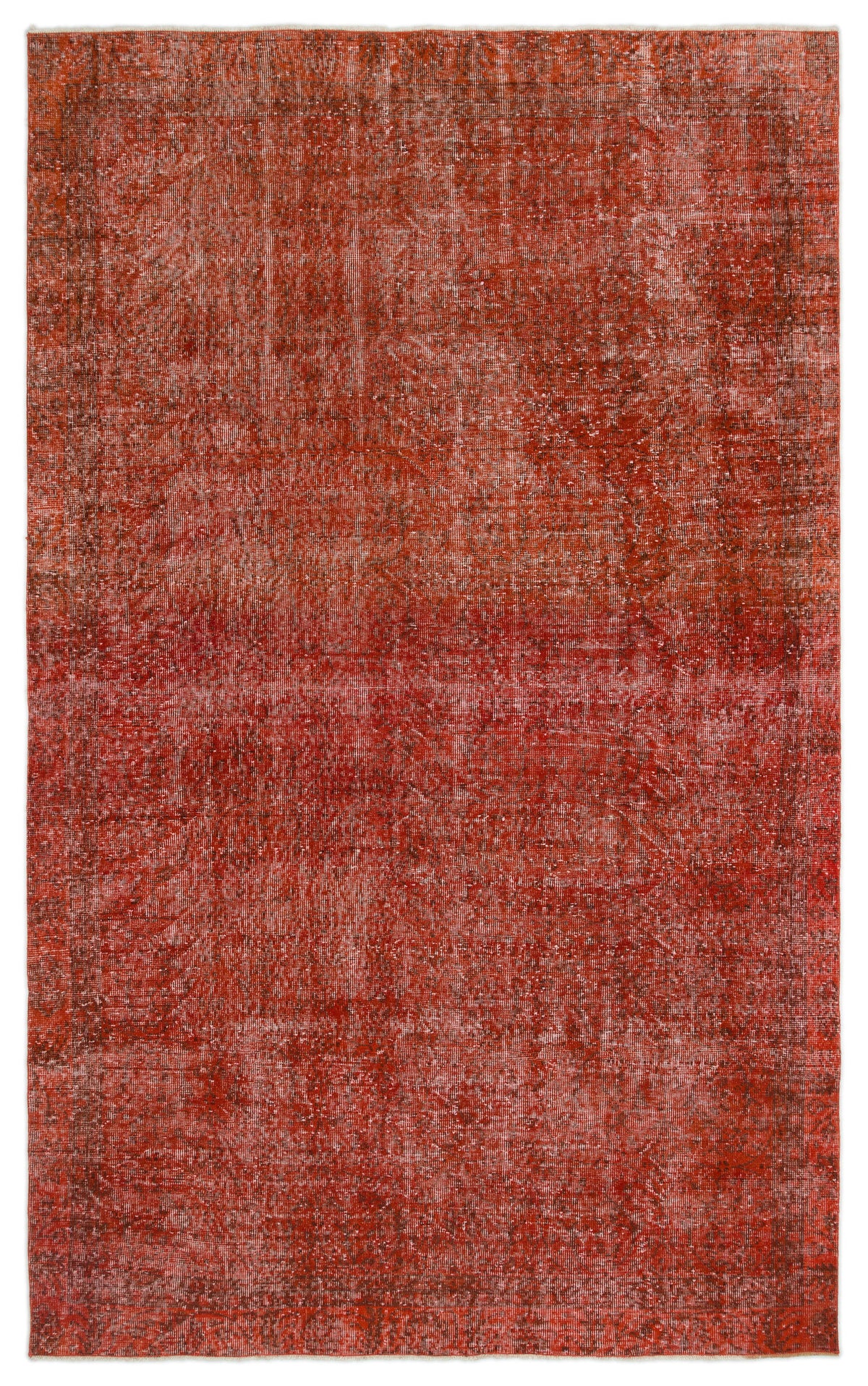 Orange Over Dyed Vintage Rug 6&#39;1&#39;&#39; x 9&#39;11&#39;&#39; ft 186 x 301 cm