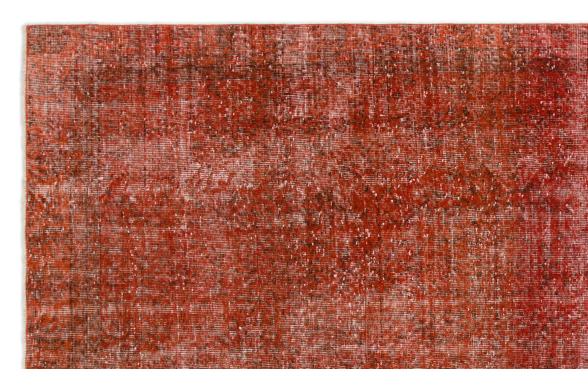 Orange Over Dyed Vintage Rug 6&#39;1&#39;&#39; x 9&#39;11&#39;&#39; ft 186 x 301 cm
