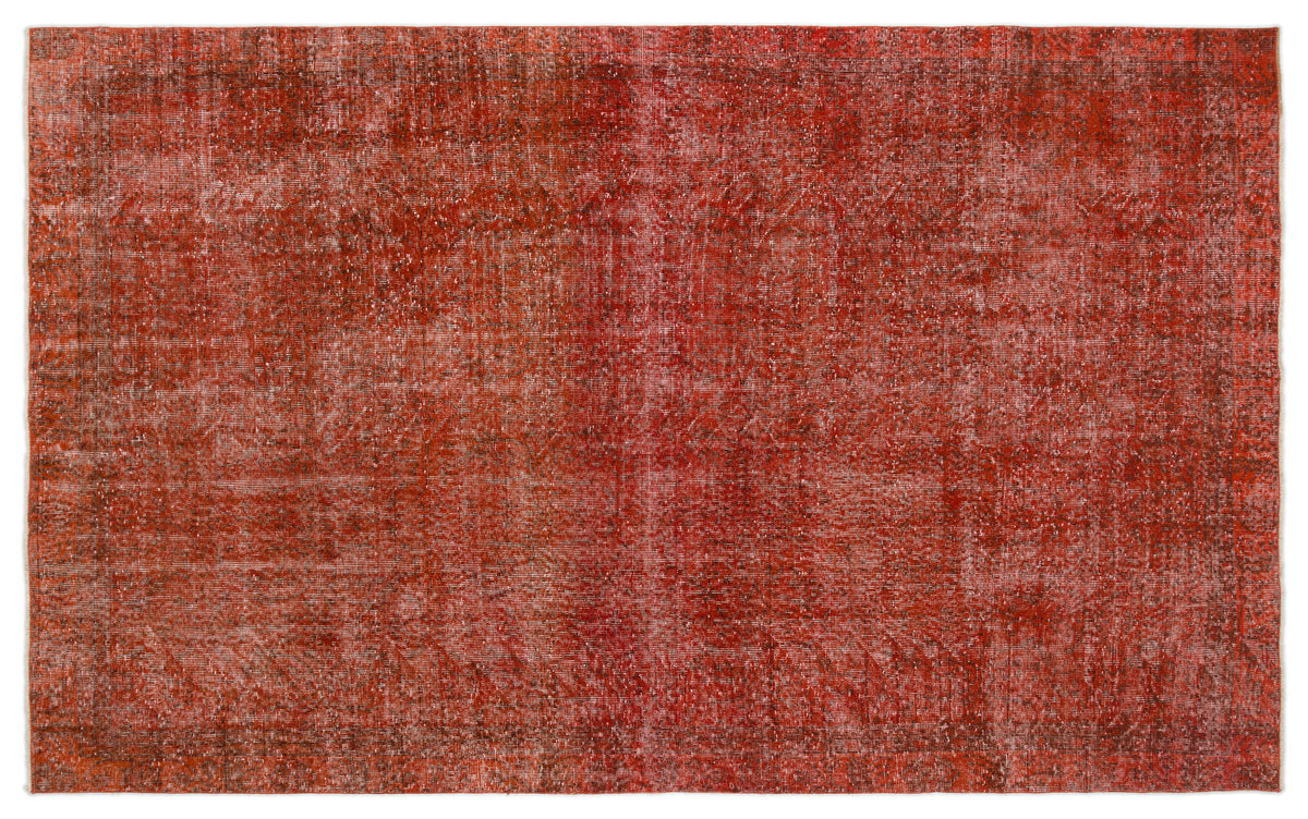 Orange Over Dyed Vintage Rug 6&#39;1&#39;&#39; x 9&#39;11&#39;&#39; ft 186 x 301 cm