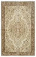 Beige Over Dyed Vintage Rug 6'8'' x 10'6'' ft 202 x 320 cm