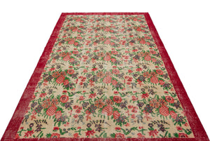 Retro Over Dyed Vintage Rug 5'8'' x 9'3'' ft 172 x 283 cm