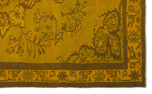 Yellow Over Dyed Vintage Rug 5'4'' x 8'9'' ft 163 x 266 cm