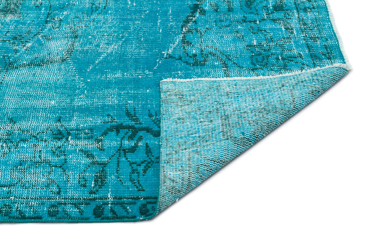 Turquoise  Over Dyed Vintage Rug 6&#39;1&#39;&#39; x 9&#39;4&#39;&#39; ft 185 x 284 cm