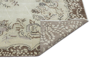 Beige Over Dyed Vintage Rug 5'5'' x 9'7'' ft 165 x 291 cm