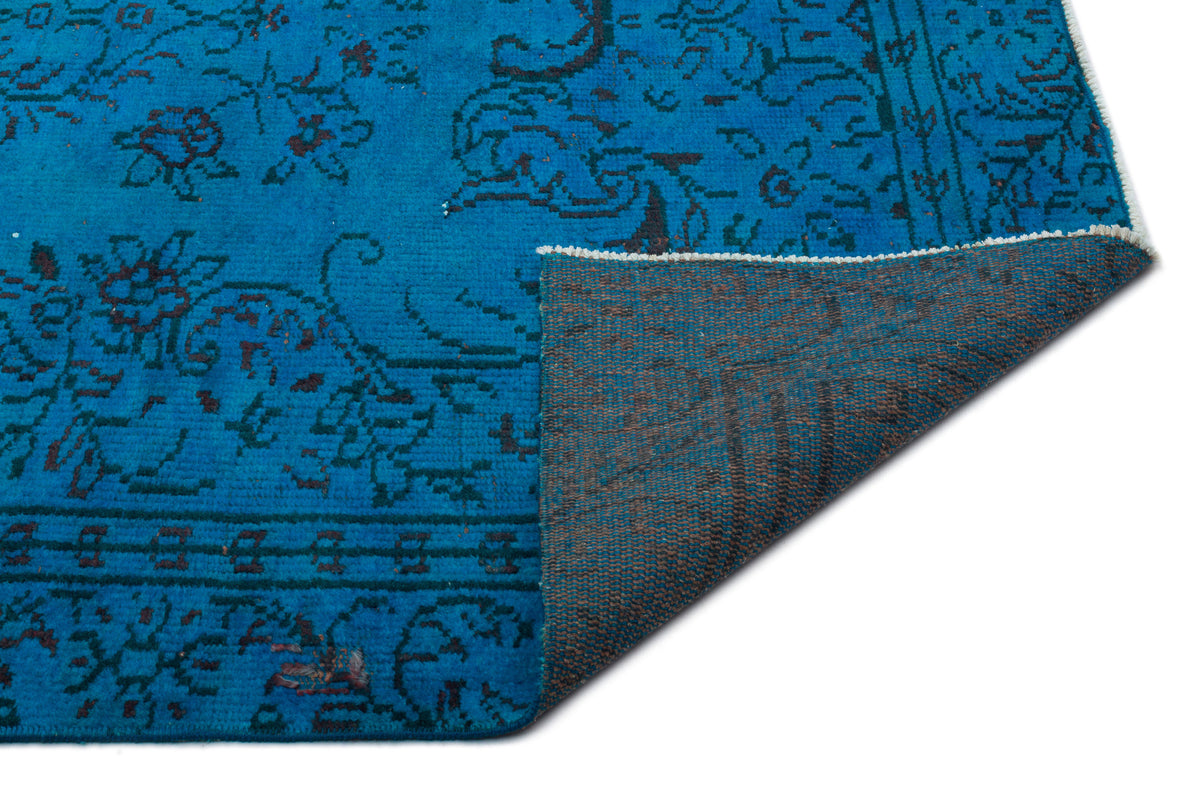 Turquoise  Over Dyed Vintage Rug 5&#39;1&#39;&#39; x 8&#39;10&#39;&#39; ft 154 x 270 cm