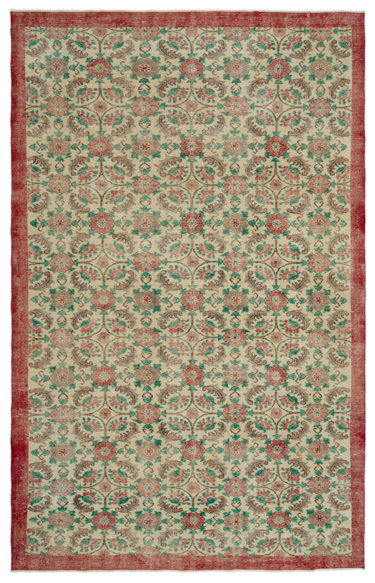 Naturel Over Dyed Vintage Rug 6&#39;4&#39;&#39; x 9&#39;11&#39;&#39; ft 193 x 301 cm