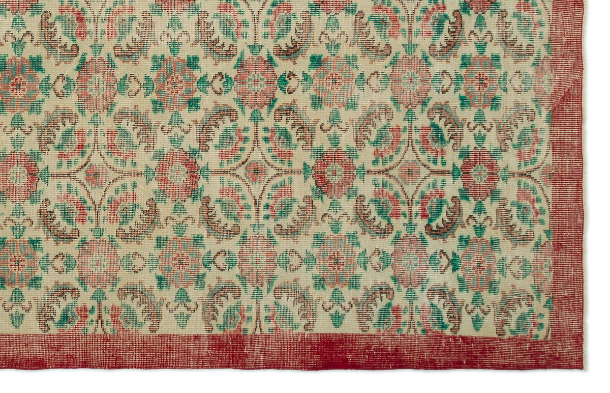 Naturel Over Dyed Vintage Rug 6&#39;4&#39;&#39; x 9&#39;11&#39;&#39; ft 193 x 301 cm