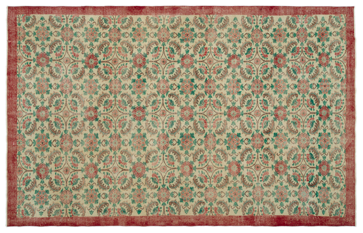 Naturel Over Dyed Vintage Rug 6&#39;4&#39;&#39; x 9&#39;11&#39;&#39; ft 193 x 301 cm