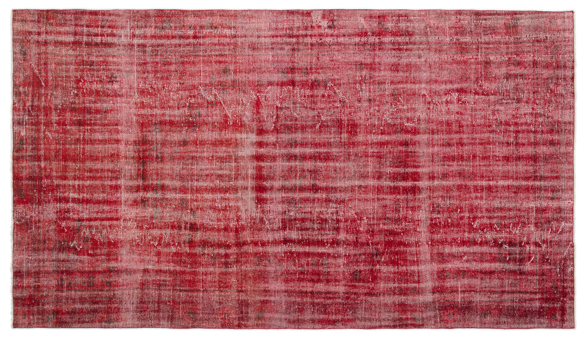 Red Over Dyed Vintage Rug 5&#39;4&#39;&#39; x 9&#39;3&#39;&#39; ft 162 x 283 cm