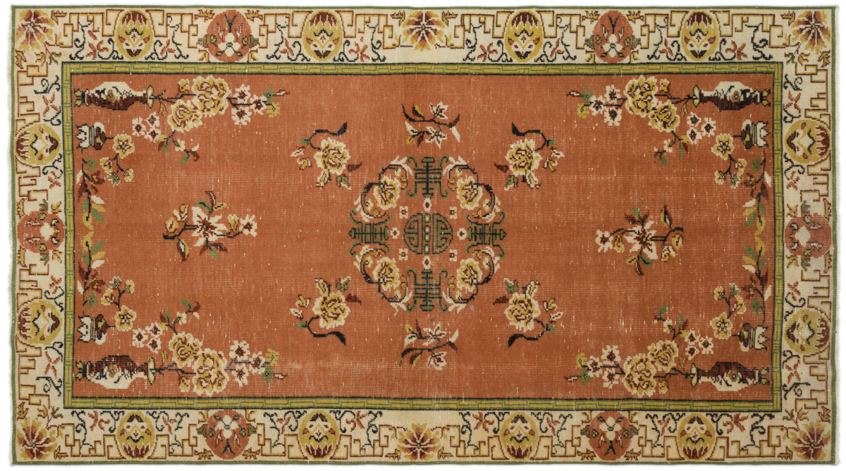 Traditional Design Natural Aged Vintage Rug 5&#39;9&#39;&#39; x 10&#39;1&#39;&#39; ft 176 x 308 cm