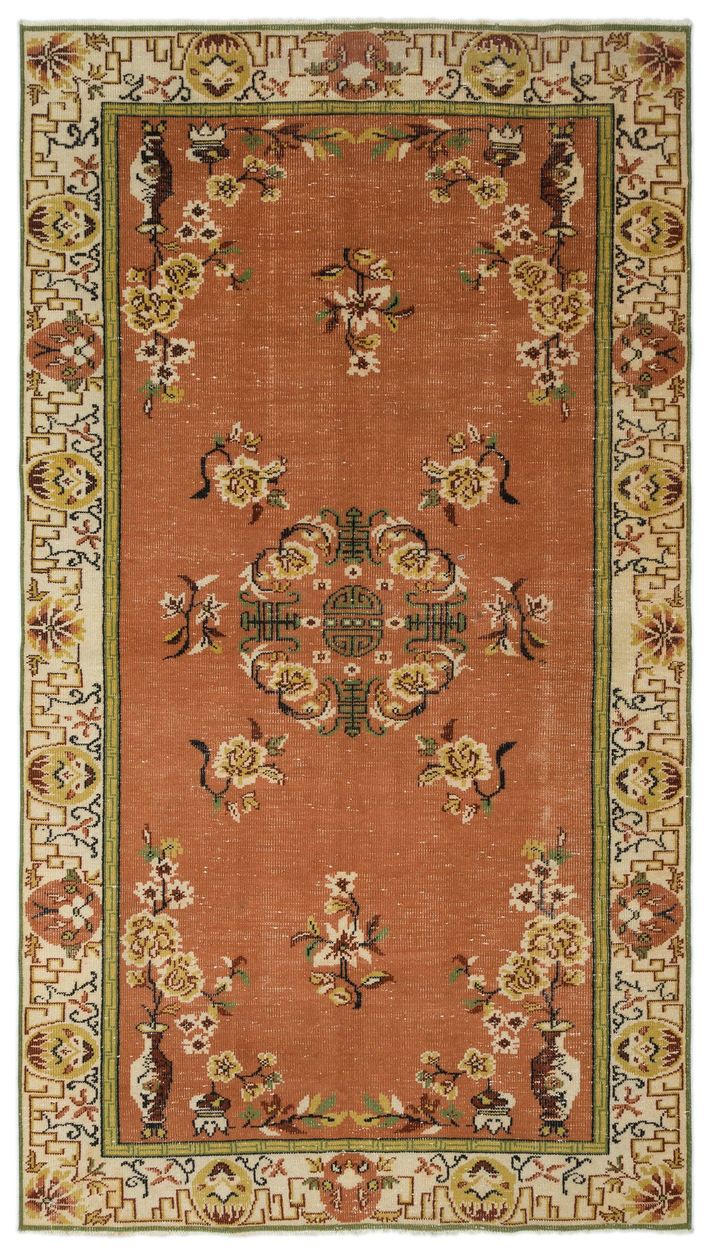 Retro Over Dyed Vintage Rug 5'9'' x 10'1'' ft 176 x 308 cm