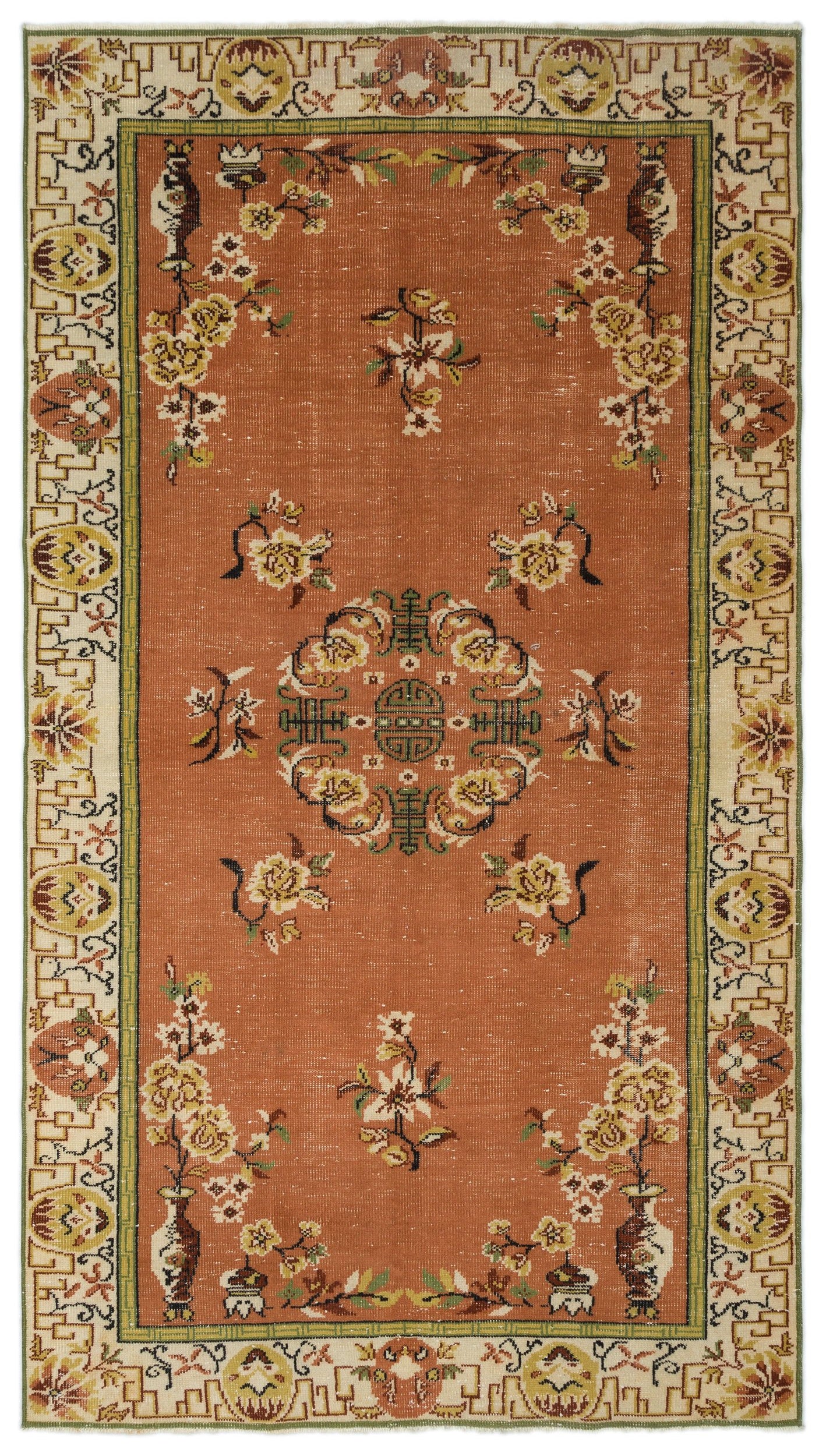 Retro Over Dyed Vintage Rug 5'9'' x 10'1'' ft 176 x 308 cm