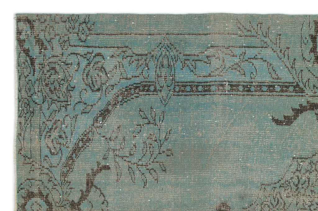 Blue Over Dyed Vintage Rug 5'8'' x 8'8'' ft 173 x 263 cm